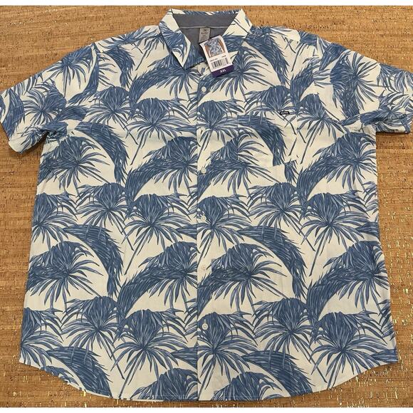 Hurley Blue Casual/Hawaiian Button Down Shirt Size XXL NWT - Picture 1 of 7